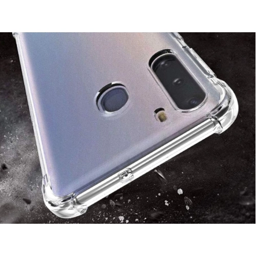 Samsung Galaxy A21 Kılıf Silikon Köşe Korumalı Airbag Darbe Emici Kapak - Şeffaf