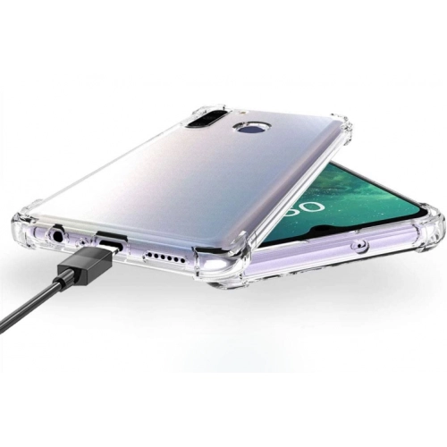 Samsung Galaxy A21 Kılıf Silikon Köşe Korumalı Airbag Darbe Emici Kapak - Şeffaf