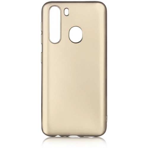 Samsung Galaxy A21 Kılıf İnce Soft Mat Renkli Esnek Silikon Kapak - Gold