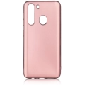 Samsung Galaxy A21 Kılıf İnce Soft Mat Renkli Esnek Silikon Kapak - Rose Gold
