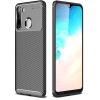 Samsung Galaxy A21 Kılıf Silikon Parmak İzi Bırakmayan Karbon Soft Negro Kapak - Siyah