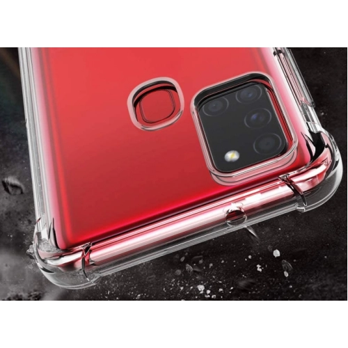 Samsung Galaxy A21s Kılıf Silikon Köşe Korumalı Airbag Darbe Emici Kapak - Şeffaf