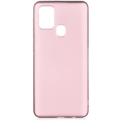 Samsung Galaxy A21s Kılıf İnce Soft Mat Renkli Esnek Silikon Kapak - Rose Gold