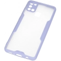 Samsung Galaxy A21s Kılıf Renkli Silikon Kamera Lens Korumalı Şeffaf Parfe Kapak - Lila