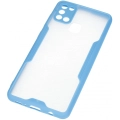 Samsung Galaxy A21s Kılıf Renkli Silikon Kamera Lens Korumalı Şeffaf Parfe Kapak - Mavi