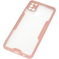 Samsung Galaxy A21s Kılıf Renkli Silikon Kamera Lens Korumalı Şeffaf Parfe Kapak - Pembe