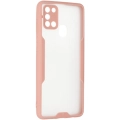 Samsung Galaxy A21s Kılıf Renkli Silikon Kamera Lens Korumalı Şeffaf Parfe Kapak - Pembe