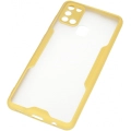 Samsung Galaxy A21s Kılıf Renkli Silikon Kamera Lens Korumalı Şeffaf Parfe Kapak - Sarı