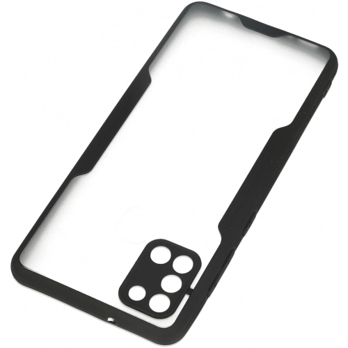 Samsung Galaxy A21s Kılıf Renkli Silikon Kamera Lens Korumalı Şeffaf Parfe Kapak - Siyah