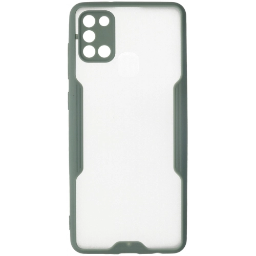 Samsung Galaxy A21s Kılıf Renkli Silikon Kamera Lens Korumalı Şeffaf Parfe Kapak - Yeşil