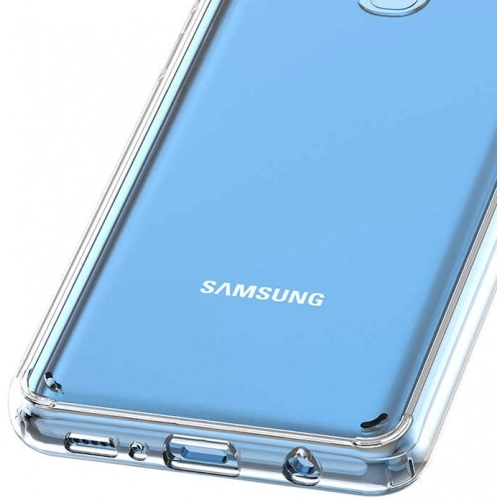 Samsung Galaxy A21s Kılıf Korumalı Kenarları Silikon Arkası Sert Coss Kapak - Şeffaf