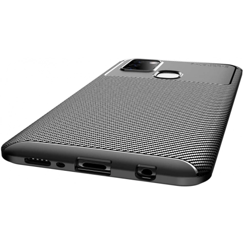 Samsung Galaxy A21s Kılıf Silikon Parmak İzi Bırakmayan Karbon Soft Negro Kapak - Siyah
