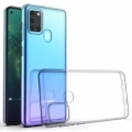 Samsung Galaxy A21s Kılıf Kamera Korumalı Esnek Silikon Kapak - Şeffaf