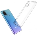 Samsung Galaxy A21s Kılıf Kamera Korumalı Esnek Silikon Kapak - Şeffaf