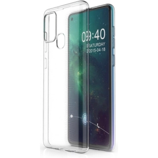 Samsung Galaxy A21s Kılıf Kamera Korumalı Esnek Silikon Kapak - Şeffaf