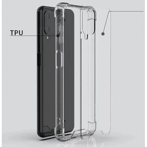 Samsung Galaxy A22 Kılıf Silikon Köşe Korumalı Airbag Darbe Emici Kapak - Şeffaf