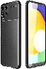 Samsung Galaxy A22 Kılıf Karbon Serisi Mat Fiber Silikon Negro Kapak - Siyah