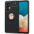 Samsung Galaxy A23 Kılıf Renkli Silikon Yüzüklü Standlı Auto Focus Ravel Kapak - Rose Gold