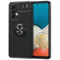 Samsung Galaxy A23 Kılıf Renkli Silikon Yüzüklü Standlı Auto Focus Ravel Kapak - Siyah
