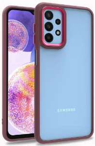 Samsung Galaxy A23 Kılıf Electro Silikon Renkli Flora Kapak - Kırmızı