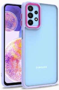 Samsung Galaxy A23 Kılıf Electro Silikon Renkli Flora Kapak - Lila