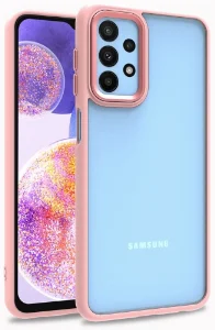 Samsung Galaxy A23 Kılıf Electro Silikon Renkli Flora Kapak - Rose Gold