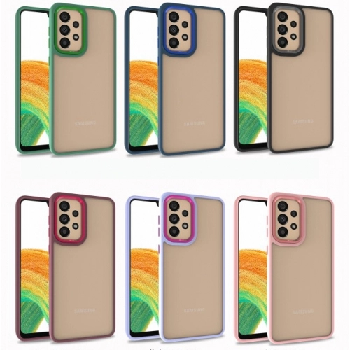 Samsung Galaxy A23 Kılıf Electro Silikon Renkli Flora Kapak - Siyah