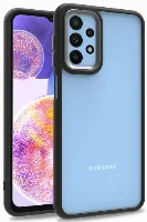 Samsung Galaxy A23 Kılıf Electro Silikon Renkli Flora Kapak - Siyah