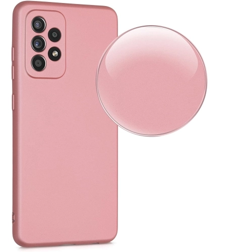 Samsung Galaxy A23 Kılıf İnce Soft Mat Renkli Esnek Silikon Kapak - Rose Gold