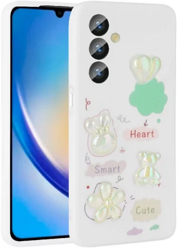 Samsung Galaxy A23 Kılıf Kabartma Figürlü Parlak Toys Silikon Kapak - Mor