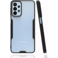 Samsung Galaxy A23 Kılıf Renkli Silikon Kamera Lens Korumalı Şeffaf Parfe Kapak - Siyah