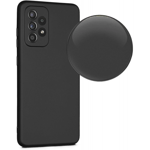 Samsung Galaxy A23 Kılıf Silikon Mat Esnek Kamera Korumalı Biye Kapak - Siyah