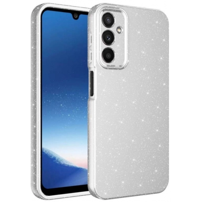 Samsung Galaxy A24 Kılıf Kamera Korumalı Simli Lüks Zore Koton Kapak - Gri