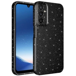 Samsung Galaxy A24 Kılıf Kamera Korumalı Simli Lüks Zore Koton Kapak - Siyah