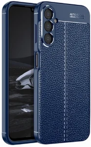 Samsung Galaxy A24 Kılıf Deri Görünümlü Parmak İzi Bırakmaz Niss Silikon - Lacivert