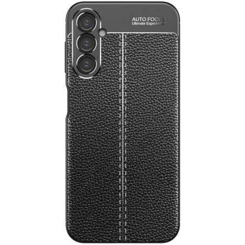 Samsung Galaxy A24 Kılıf Deri Görünümlü Lüks Parmak İzi Bırakmaz Niss Silikon Kapak - Siyah