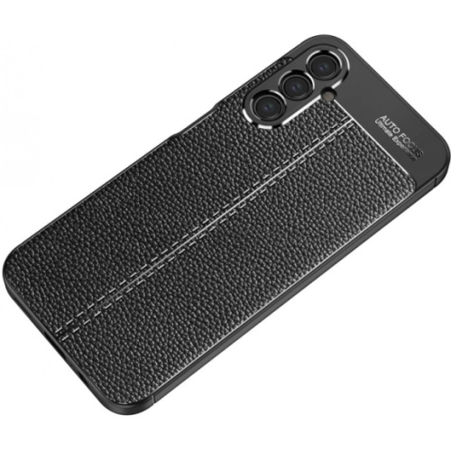 Samsung Galaxy A24 Kılıf Deri Görünümlü Lüks Parmak İzi Bırakmaz Niss Silikon Kapak - Siyah