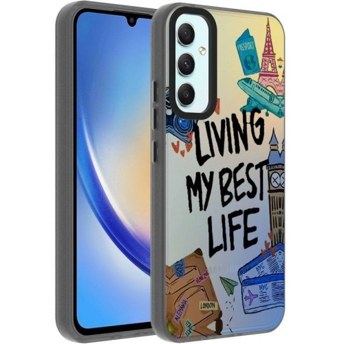 Samsung Galaxy A24 Kılıf Desenli Zore Dragon Sert Kapak - Seyahat