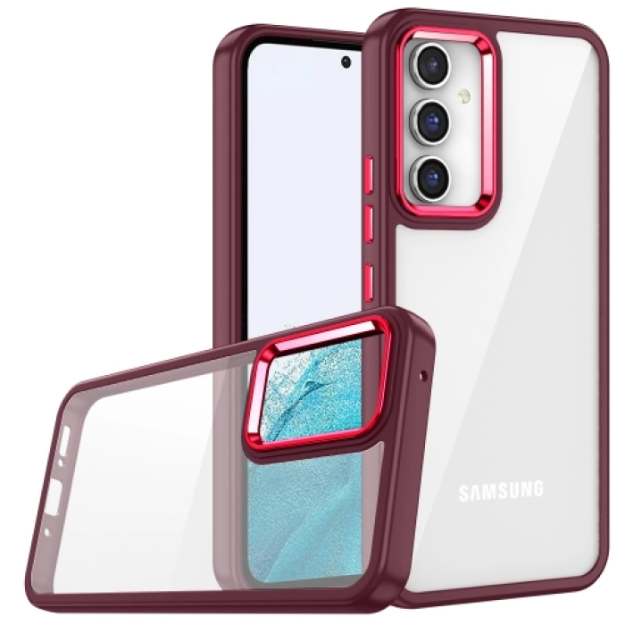 Samsung Galaxy A24 Kılıf Electro Silikon Renkli Flora Kapak - Kırmızı