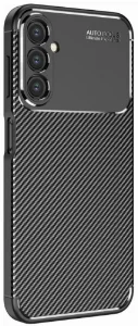 Samsung Galaxy A24 Kılıf Karbon Serisi Mat Fiber Silikon Negro Kapak - Siyah