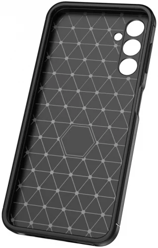 Samsung Galaxy A24 Kılıf Karbon Serisi Mat Fiber Silikon Negro Kapak - Siyah