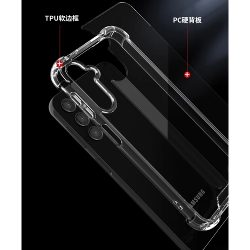 Samsung Galaxy A24 Kılıf Silikon Köşe Korumalı Airbag Darbe Emici Kapak - Şeffaf