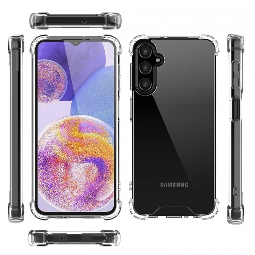 Samsung Galaxy A24 Kılıf Silikon Köşe Korumalı Airbag Darbe Emici Kapak - Şeffaf