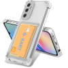 Samsung Galaxy A25 Kılıf Airbag Tasarımlı Şeffaf Kartlıklı G-Kart Kapak - Şeffaf