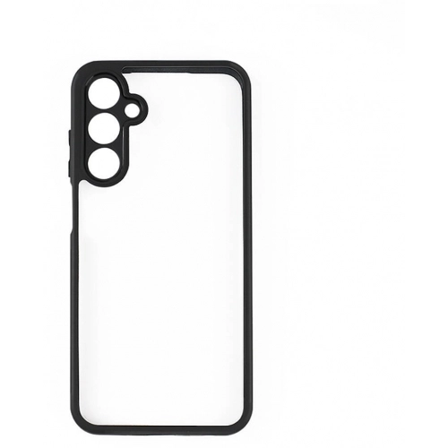 Samsung Galaxy A25 Kılıf Arkası Şeffaf Kenarları Silikon Lüks Roll Kapak - Siyah