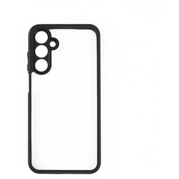 Samsung Galaxy A25 Kılıf Arkası Şeffaf Kenarları Silikon Lüks Roll Kapak - Siyah