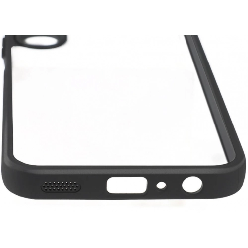 Samsung Galaxy A25 Kılıf Arkası Şeffaf Kenarları Silikon Lüks Roll Kapak - Siyah