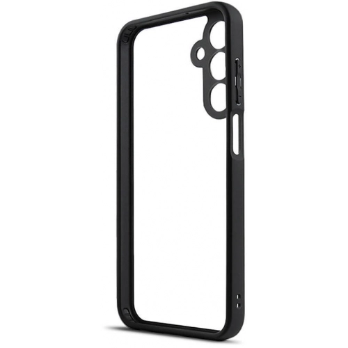 Samsung Galaxy A25 Kılıf Arkası Şeffaf Kenarları Silikon Lüks Roll Kapak - Siyah