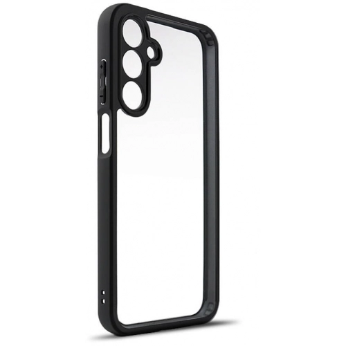 Samsung Galaxy A25 Kılıf Arkası Şeffaf Kenarları Silikon Lüks Roll Kapak - Siyah