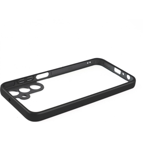 Samsung Galaxy A25 Kılıf Arkası Şeffaf Kenarları Silikon Lüks Roll Kapak - Siyah